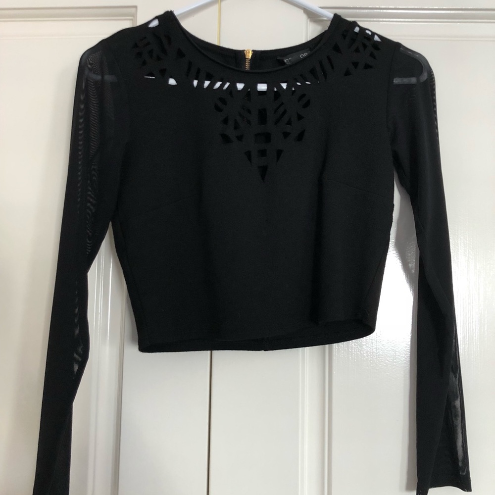 Topshop Black Crop Top